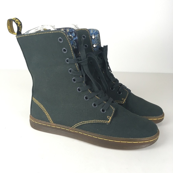 green canvas doc martens